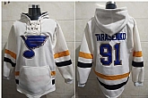 Blues 91 Vladimir Tarasenko White All Stitched Pullover Hoodie,baseball caps,new era cap wholesale,wholesale hats